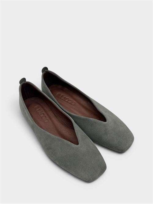 Ballerine in suede grigio con scollo a V IL LACCIO | VALESUEDEGREY
